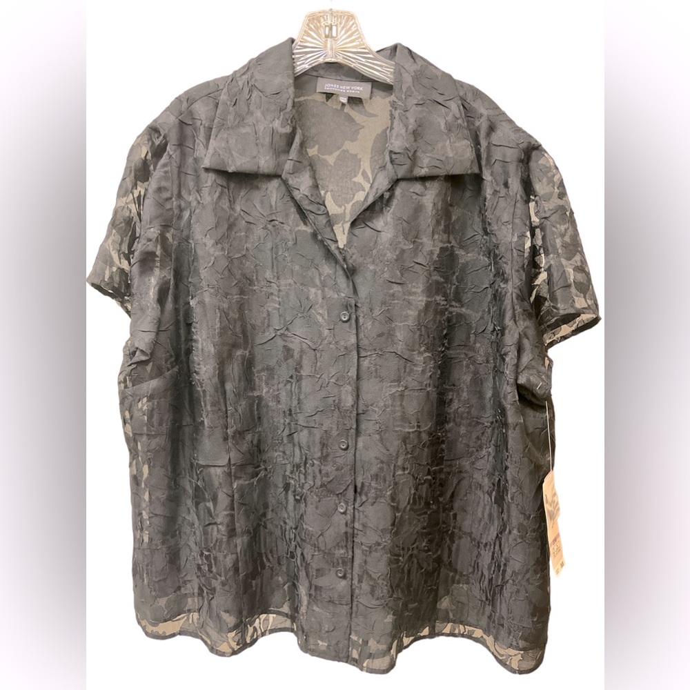 Jones New York Lace Blouse Black, NWT